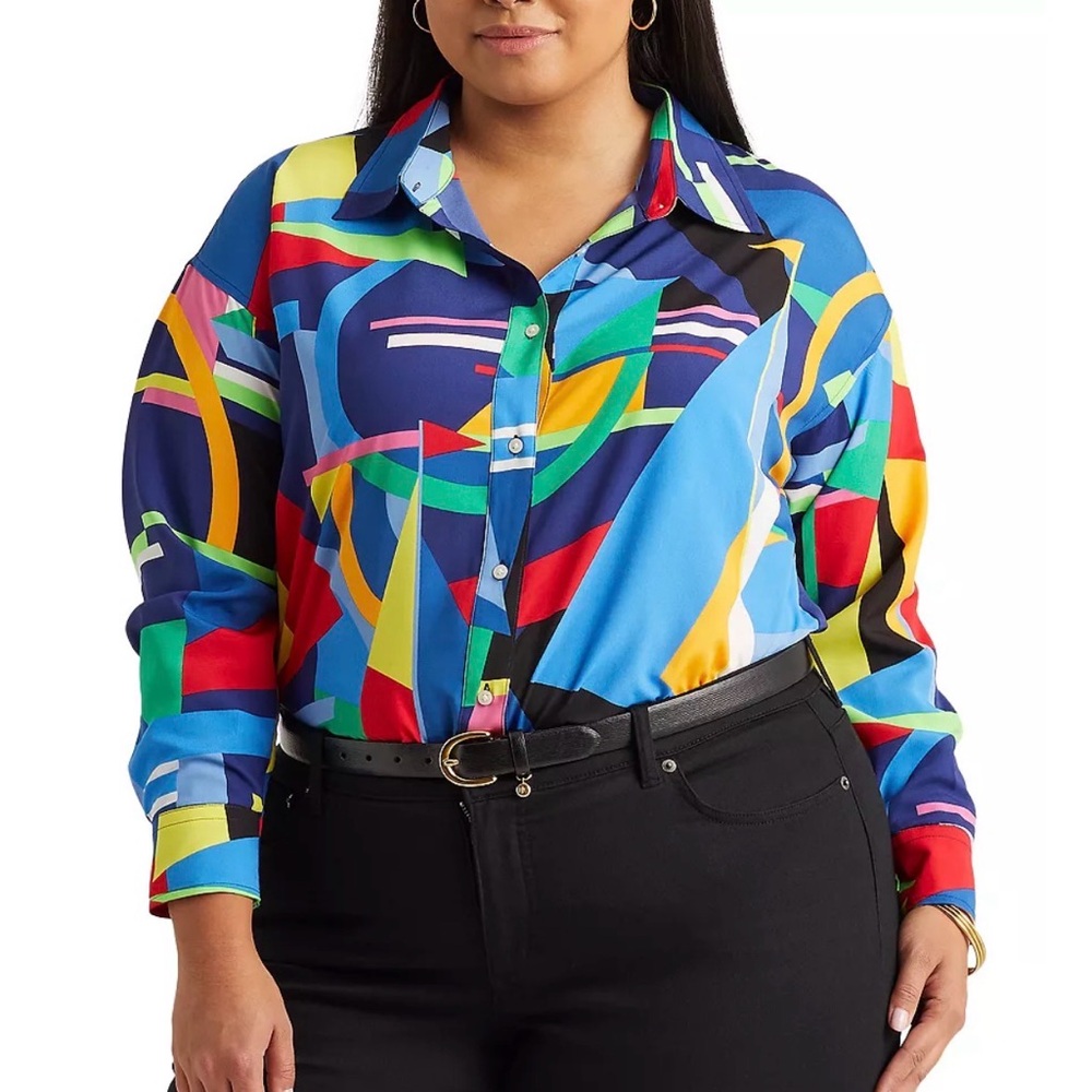 Ralph Lauren Colorful Geometric Blouse